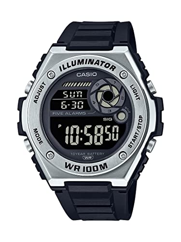 Image of Casio MWD100H Series | Men's Digital Watch | 1 /100 SEC Stopwatch | Countdown Timer | LED Light | 100 Meter Water Resistance | Multi Function Alarm | Auto Calendar | Dual Time | 10 Yr Battery