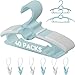 40pcs Baby Hangers for Nursery Closet, Infant Hangers Extendable and Non-Slip for Newborn Toddler Kids Clothes,11