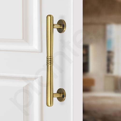 Image of Plantex Main Door Handle /Stainless Steel Handle for Door /8 Inch Pull-Push Handle /3 Years Warranty Pack of 1 (S-142, Brass Antique)