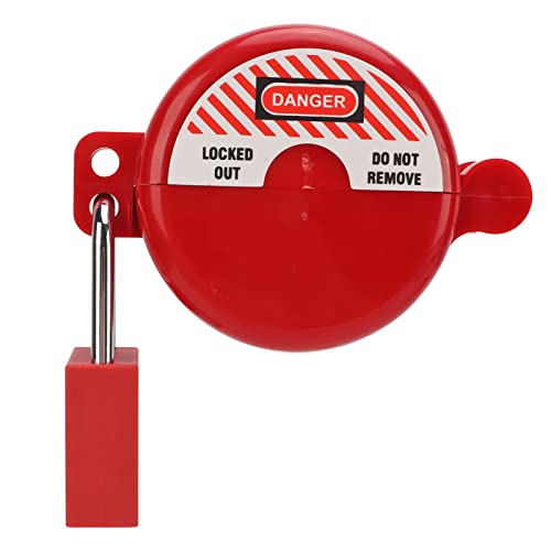 Lockout Tagout Valve Lock Heatproof Impact Resistant with Safety Padlock for Gas Water Spigot, Small Size Design Lock Nylon PA Material 130 x 92 x 46mm