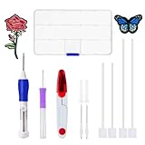 Magic Embroidery Pen Punch Needles Punch Needle Pen Set Cross Stitch Tool Kit DIY Craft for Embroidery Threaders DIY Sewing