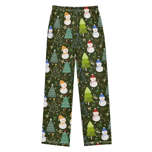 Boys' Pants Christmas Snowmen Tree Star Long Bottoms Jogger Pants Elastic Waist Trousers with Pockets S-XL