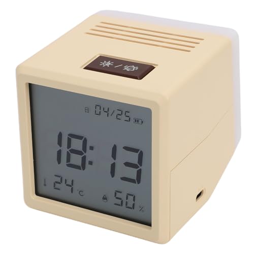 Reloj Despertador de Balancín Atractivo para Niños, Reloj de Luz Nocturna de Escritorio USB con Alarmas Personalizables para Niños, Despertador Digital (Yellow)