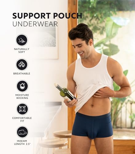David Archy Men'S Underwear Micro Modal Dual Pouch Trunks Support Ball Pouch Bulge Enhancing Boxer Briefs For Men 3 Or 4 Pack thumb #3