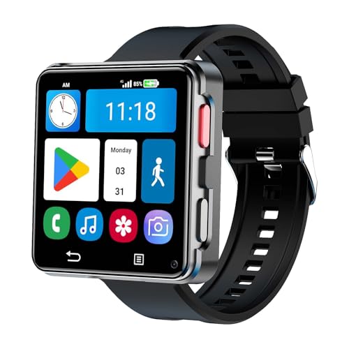 4G Smart Watch Phone, Android 11 Quad Core 4GB+64GB Smartwatch 2.64' Large Screen Men Watch 1200mAh Type-C Port 5.0MP Dual Camera WiFi Bluetooth GPS Fitness Activity Tracker Watches (64GB)