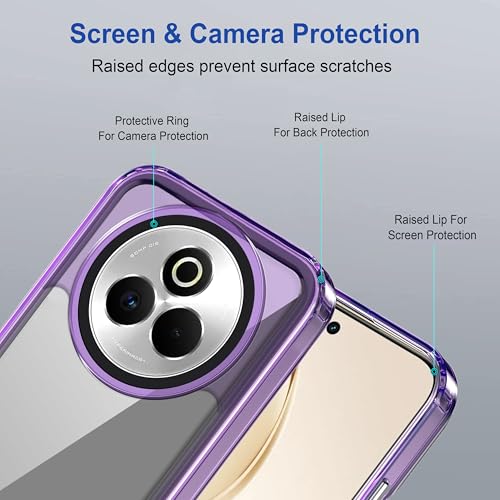 Image of Zapcase Back Case Cover for Realme P3 Pro 5G | Compatible for Realme P3 Pro 5G Back Cover | Case Cover with Camera Protection | (TPU + PC | Translucent Purple)