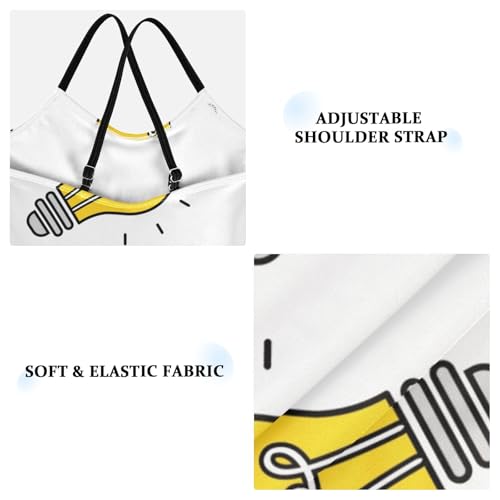 Girls One Piece Swimsuits Light Bulb Pattern on White Sport Halter Swimwear Beach Bathing Suit, 4T3