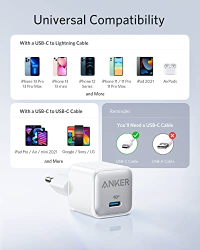 Anker 511 Charger (Nano Pro) 20W PIQ 3.0 lader, USB-C voeding, compatibel met iPhone 13/13 Mini/13 Pro/13 Pro Max/12… - Image 7