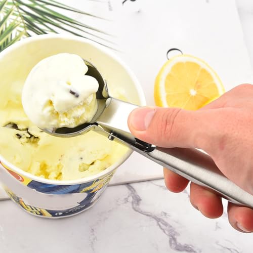 Stainless Steel Ice Cream Scoops Set, 2PCS with Easy Trigger, Versatile Size for Ice Cream, Meatballs, Mashed Potatoes - Image 6