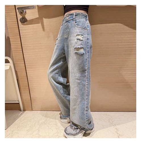 Girls Casual Loose Ripped Wide Leg Jeans for Girls with Pockets - Fashionable and Trendy Bottoms for Everyday2