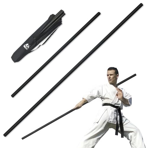 PHYSKOW 4ft & 6ft Collapsible Bo Staff – Foam-Padded Martial Arts Training Staff for Safe Practice, Portable Design with Carry Bag