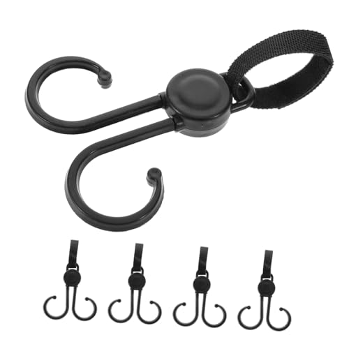 Unomor 5pcs Universal Motorcycle Hook Stroller Hooks for Bag Organizer Suitable for Strollers Wheelchairs Bikes