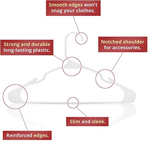 Image of PROTOWARE 18 Pieces Clothe Hangers for Wardrobe - Space Saving Cupboard Storage Organizer - Plastic Hanger Set for Saree, Shirt, Dress (White)