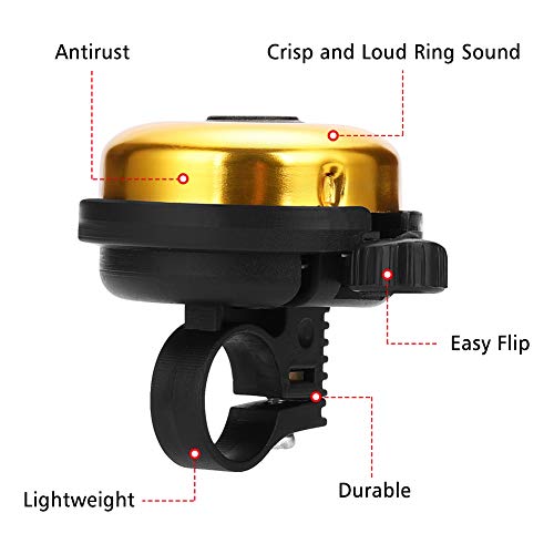 image for Accmor Classic Bike Bell, Aluminum Bicycle Bell, Loud Crisp Clear Soun