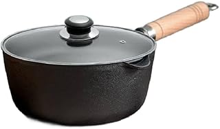 7" Pre-seasoned Premium Cast Iron Mini Sauce Oil Milk Pan/Butter Warmer with Lid | Aa2zee - CIMPL0703BLK