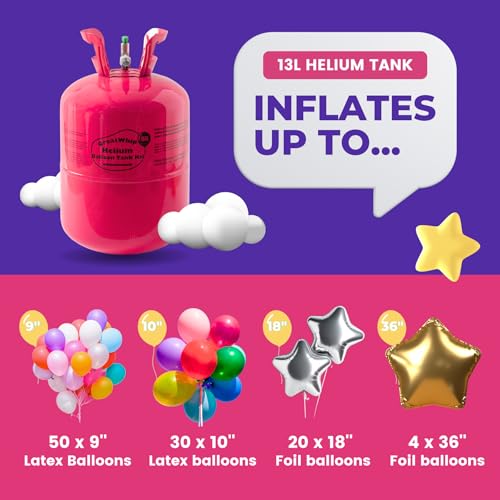 Greatwhip 13L Helium Tank Up To 50 Latex Balloons thumb #1
