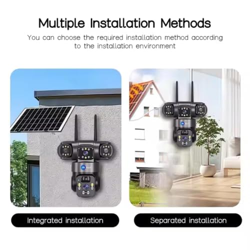 Image of Maizic Smarthome Batman Solar 4G SIM CCTV Camera 5MP*3 (Triple Lens) Outdoor Security Camera | 3 Screen View, Color Night Vision, Two-Way Audio, AI Human Motion Detection (Black, Batman Solar 4g)