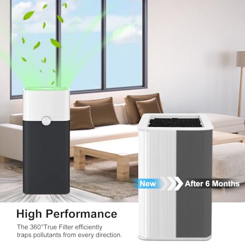 Image of 121 Replacement Filter Compatible for Blueair Blue Pure 121 Smart Machine, 2 in 1 Filtration System, White Airborne Particle Dust Pet Dander Filter&Odor Smoke Smell Activated Carbon Filter, 1 Pack