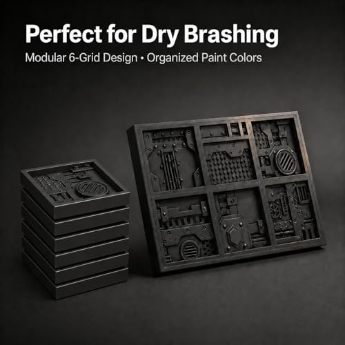 Image of Dry Brush Palette for Miniature Painting 6 Texture Dry Brush Plate