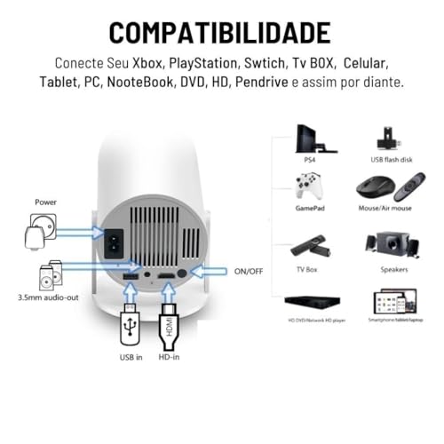 Image of Mini Portable Projector 5G WiFi 6 Bluetooth 5.0 Android 11 | 4K 1080P Full HD Support LED Projector 8000 Lumens | Home Theater Projector for Mobile Laptop | 130 Inch Display Compact Projector
