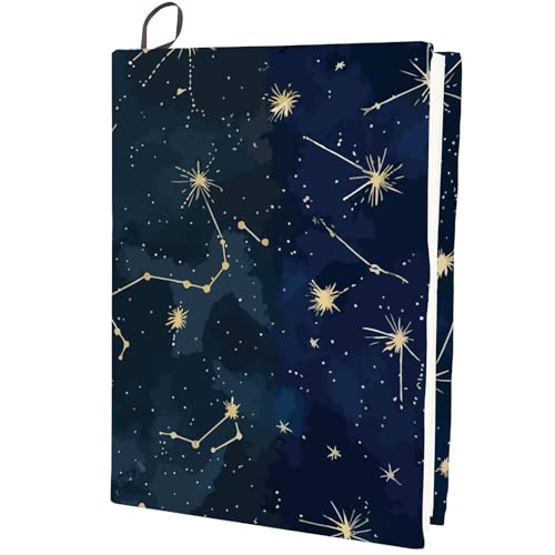 CRASPIRE Elastischer Buchumschlag Mit Sternbild Galaxie Weltraum Dehnbar Wiederverwendbar Waschbar Buchschutz Große Schutzhüllen Aus Nylon 9 x 14 Zoll Notizbuchumschläge Für 9x11 Zoll Hardcover Bücher