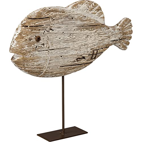 Estatua rústica de pez para decoración de hogar miniatura 1
