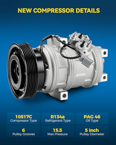 Image of PHILTOP 1404N Air Conditioner AC Compressor with Clutch for Honda Accord 2001-2002 3.0L, Acura TL 1999-2003,CL 2001-2003