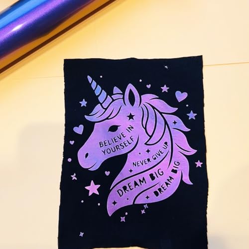 Image of Chameleon HTV Chameleon Heat Transfer Vinyl Chameleon Vinyl 6 Sheets 30.5x25cm Iron on Vinyl for Cricut T-Shirts DIY Design, Easy to Cut and Weed, Silhouette Cameo Heat Press Machine