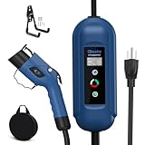 Qkcabo 100V 電気自動車 充電ケーブル EV 充電 用 ケーブル、100V-125V 8A/10A/13A/15A 電流調整可能の家庭用自動車充電ガンSAE J 1772急速PHEV充電ケーブル付き、電気自動車用ポータブル充電器、7.5M