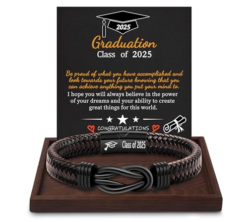Inspirational Gifts for Men Morse Code Bracelets Mens Bracelets Graduation Gifts for Him Fathers Day Adjustable Leather Bracelet Motivational Birthday Annivesary Jewelry Stocking Stuffers for Men
