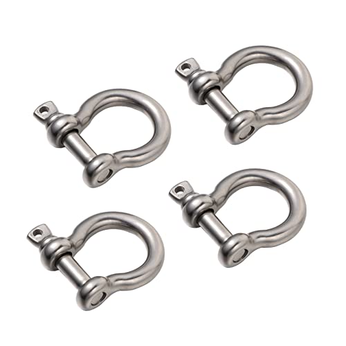 HAPINARY 304 Stainless Steel Horseshoe Shackle M10 Metal Shackle Lock for Towing Lifting