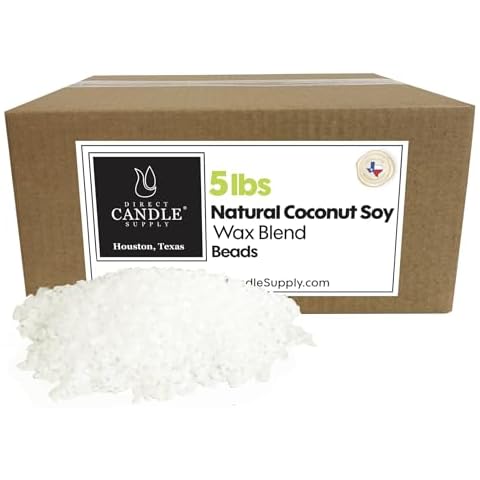 Coconut Soy Wax Beads for Candle Making | 5lb Coconut Soy Candle Wax Pastilles for Candlemaking | Smooth Blend for High Load Fragrance Formulation | Candle Making Supplies Cover