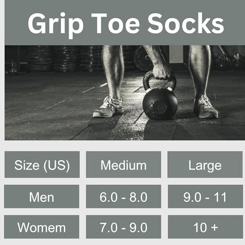 Image of Soxsense Multi-Pack Sports Grip Toe Socks with Cushion, Non-Slip Finger Socks for Pilates, Home Gym, Soccer, basketball