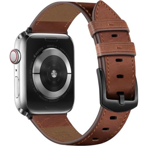 Image of Genuine Leather Watch Band Men Compatible with Apple Watch