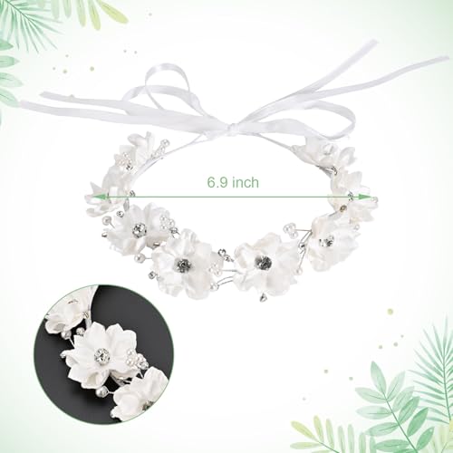 Vividsun 2 Pcs First Communion Veils Set White Floral Headpiece Lace Veil2
