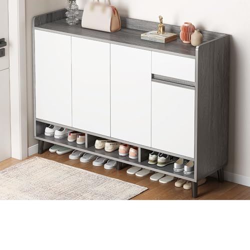 SRWE靴箱 下駄箱 シューズボックス シューズラック 下駄箱 ットベランダ 中華風 和風 侘び靴箱 ベランダ収納 (C,120*32*100CM)