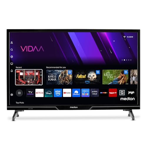 MEDION 59,8 cm (24-inch) HD TV (Smart TV, HDR, VIDAA Store, Netflix, Prime Video, Disney+, DAZN, Paramount+, HbbTV, PVR, Bluetooth)