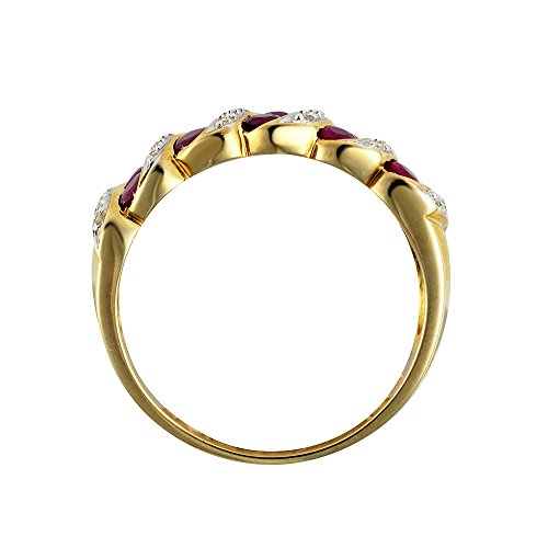 Ivy Gems - Anello a mezza veretta in oro giallo