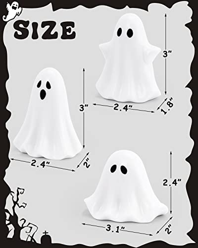 Tuitessine Ceramic Ghosts Small Scary Ghost Figurines Halloween Ghost Sculpture Statue Farmhouse Tiered Tray Decor Spooky Home Decorations Coffee Table Centerpieces Shelf Mantel Display Collections2