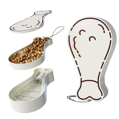 Bebedero Perro Portatil, Botella Agua Perro de Viaje, Botella para Perro con Recipiente de Comida, Botella de Agua Dispensador para Perros, Tazón de Viaje, para Caminar Viajar Acampar