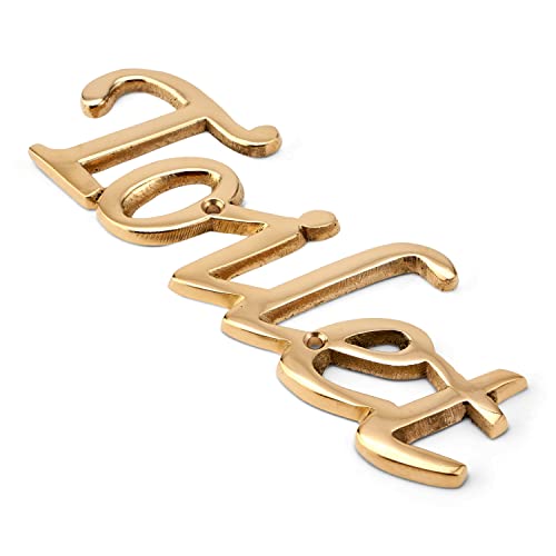 NKlaus Brass Gold Toilet Sign 15 x 5 cm Classic Style, Gold colour, standard size - Image 2