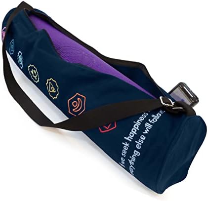 Bean Products Yoga Mat Bag from All Colors in Cotton, Organic Cotton or Hemp - 2 Sizes - Large for Standard Mats or Extra Large for Oversize and room for accessories (Chakra Blue, Large - 7 x 27)