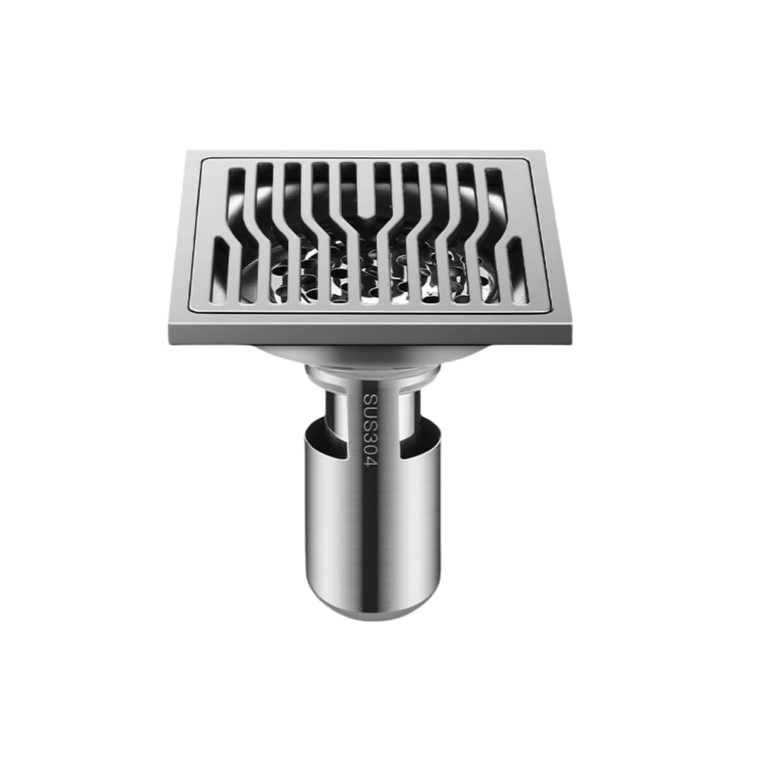 KJdxfhFH Bathroom floor drains, Bathroom Floor Drain 304 Stainless Steel with Backflow(Ytype Single Use)
