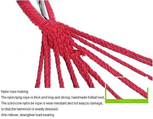 Hamak Ultralekki, Hammock Płótno Hamak Podwórko Huśtawka Ogrodowa Meble Wiszące Na Zewnątrz Fotel Bujany Dorośli Przenośny Wiszący na Kemping, na Zewnątrz(Rot)