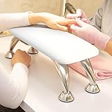Nail Arm Rest Cushion, Big Nail Arm Rest for Nail Tech, Professional Nail Hand Rest Pillow Stand Manicure Hand Rest Spa Salon Foot Hand Arm Feet Leg Rest (White)