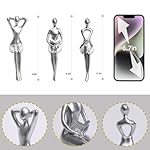 Quoowiit Thinker Statue - Office & Home Decor, Silver Art Sculpture - 3 Piece Set - Image 4