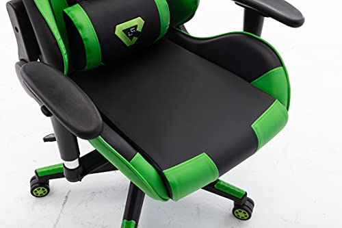 Hanking-Planet-Silla-GamingSILLAS-EscritorioSilla-OficinaERGONOMICAINCLINACION-HorizontalGIRATORIAAltura-Ajustable-Verde