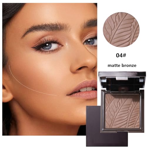 KARLOR Contouring Palette Puder matte Contour Puder aschig Glow Bronzer Puder Palette Gesicht Konturen Highlighter Makeup Contouring Powder für eine definierte Gesichtsform(04#Matte Bronze)
