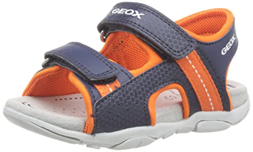 Geox Bébé Garçon B Sandal Agasim Boy Sandales, Navy/Orange, 24 EU