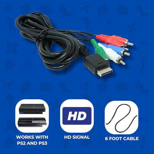 Old Skool HD Component AV Cable Compatible with PlayStation 3, Playstaion 2 (PS3 PS2) - Thumbnail 2